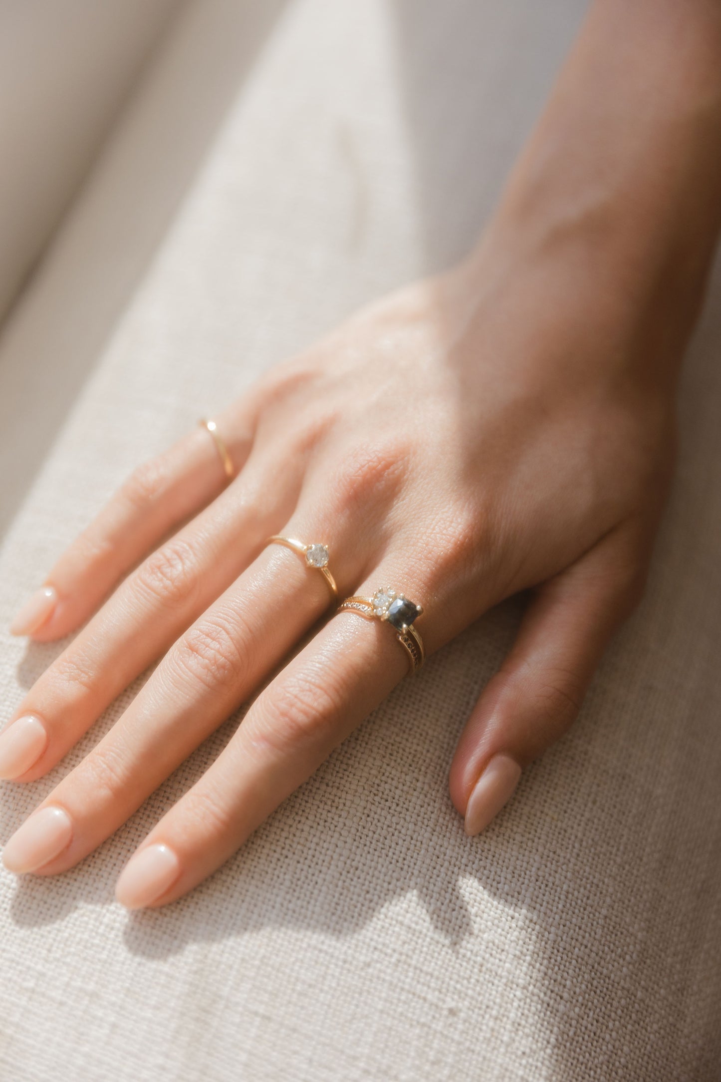 Anillo Nova Diamante Sal Pimienta Bridal