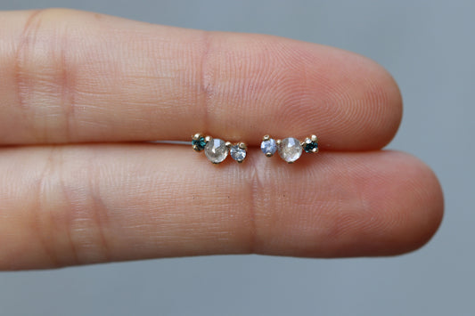 Arya Studs Diamantes y Zafiros Ice Fine