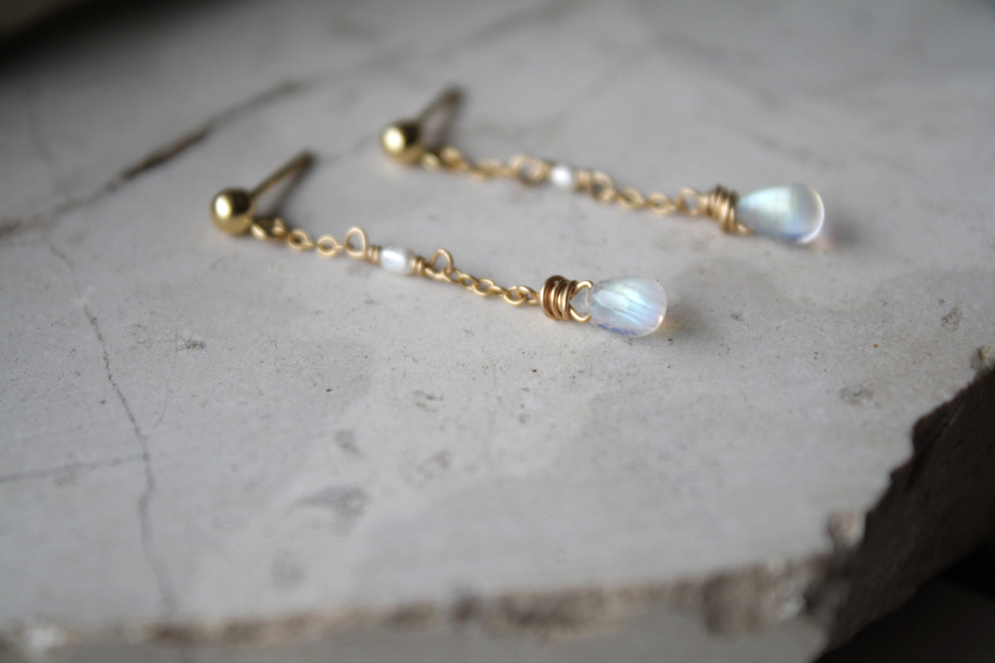 Aretes Carolina con Moonstone