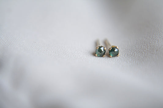 Aretes Luxe Diamante Verde Rosecut Fine