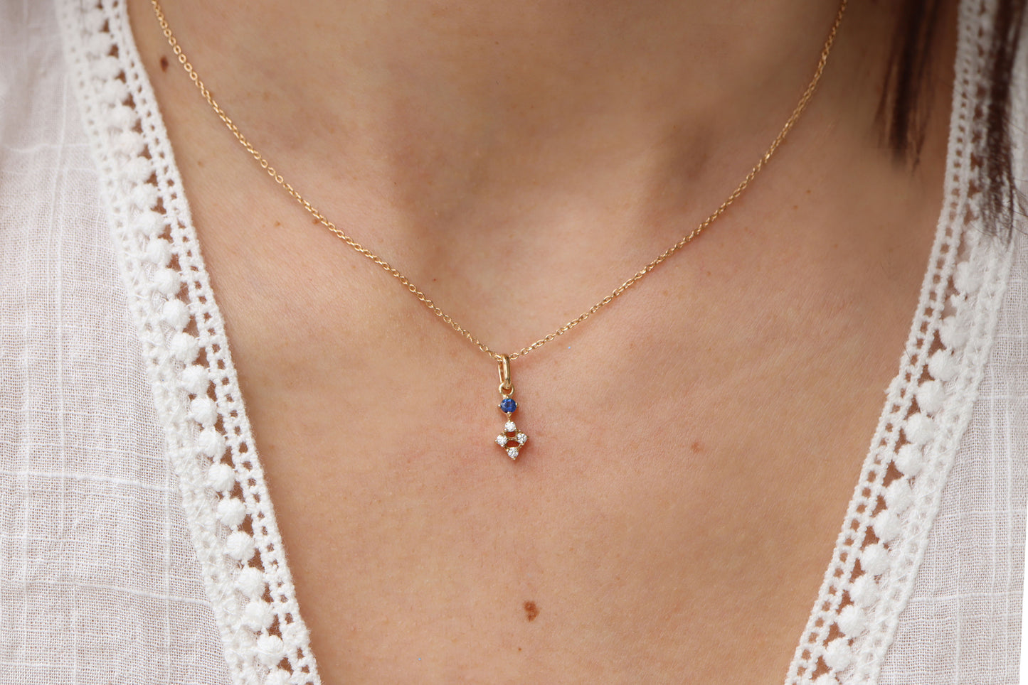 Collar Diana Zafiro y Diamantes Fine