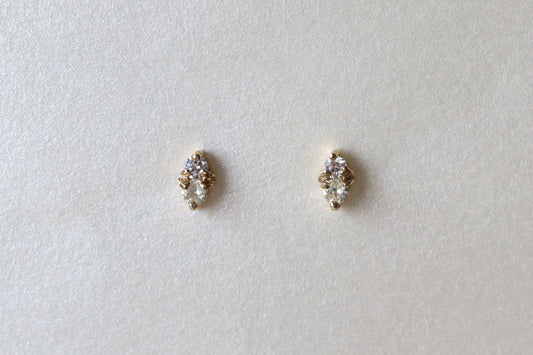 Aretes duo Zafiro Amarillo y Diamante Fine