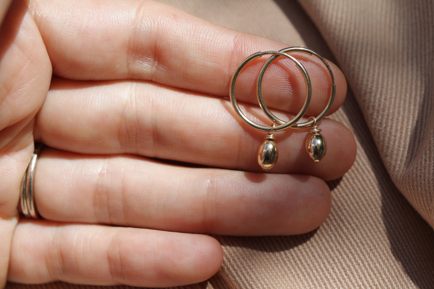 Arracadas Emma Gold Bean