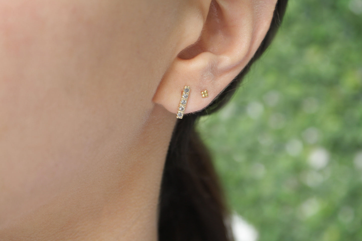 Aretes Frida Diamante Sal Pimienta fine