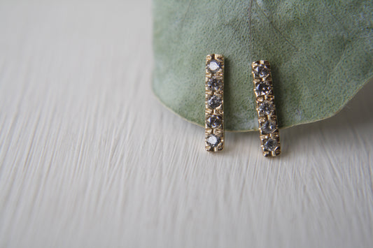 Aretes Frida Diamante Sal Pimienta fine