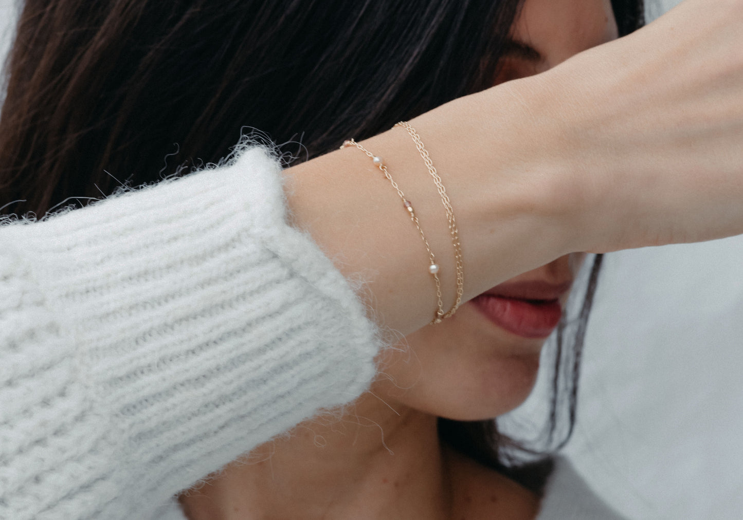 Pulsera Sofia Perla y Zafiro Rosa