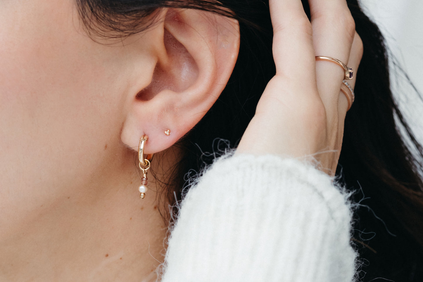 Arracadas Totem Perla Gris