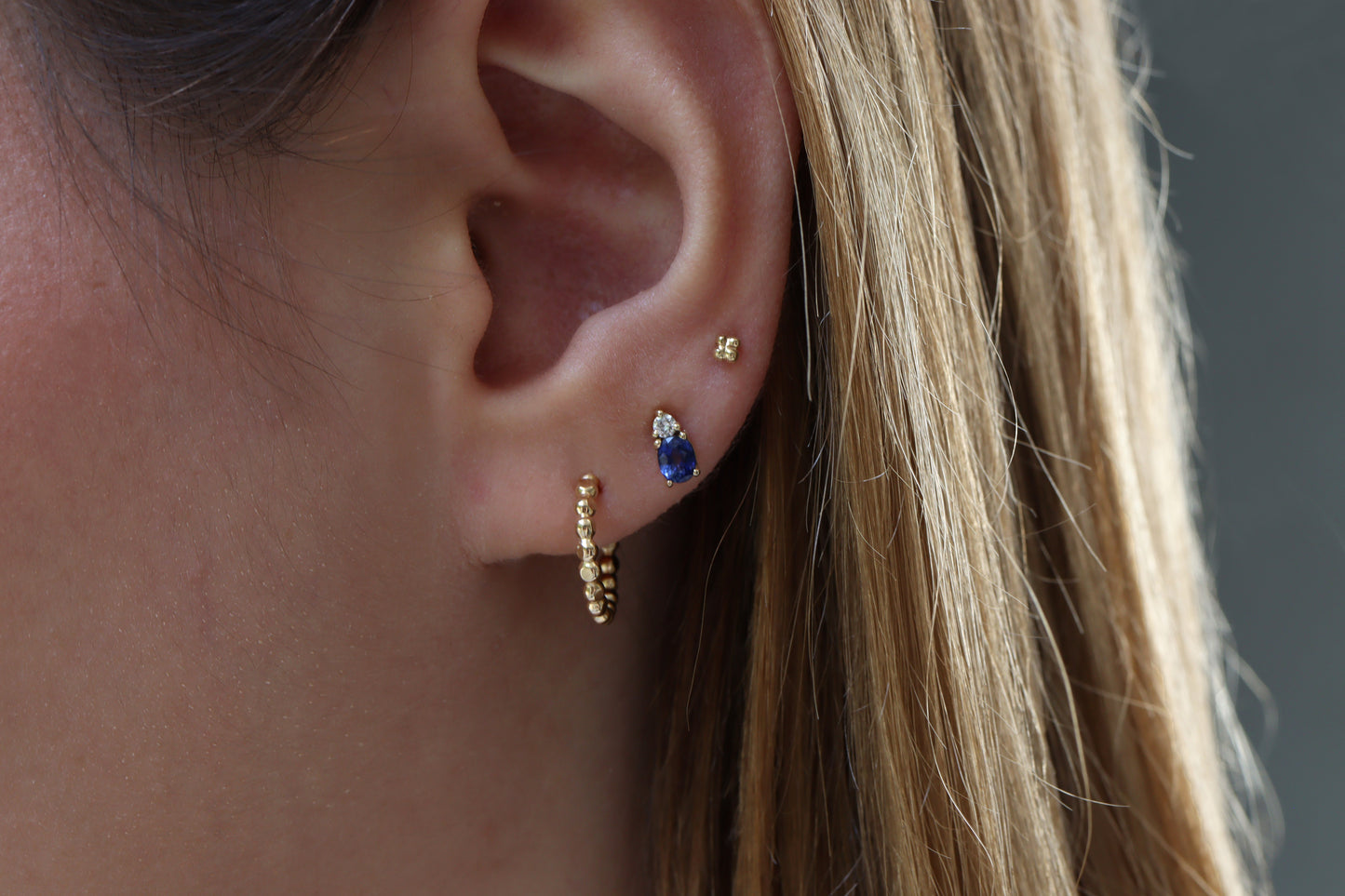 Aretes Luxe Zafiro y Diamante fine