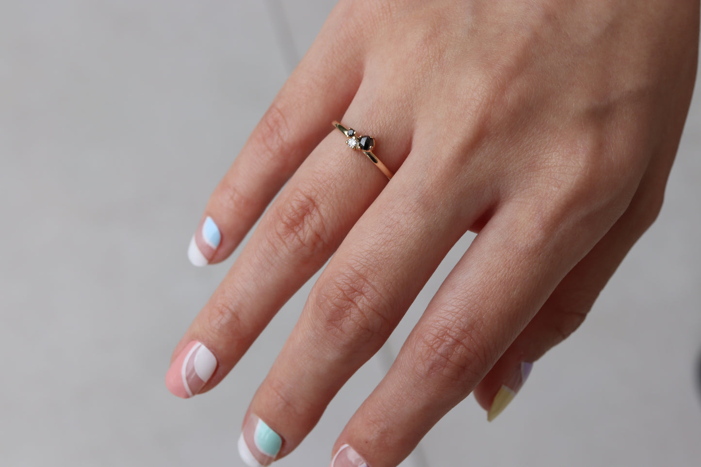 Anillo Filippo Diamantes Negro y Blanco