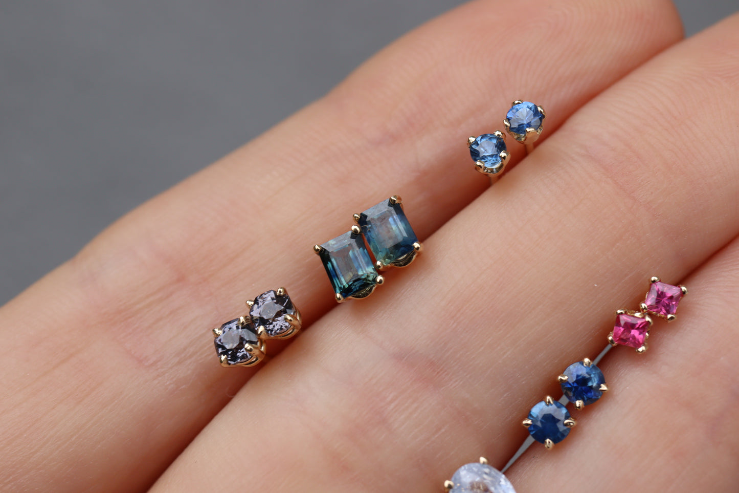 Aretes Luxe Zafiro Verde Azul Fine