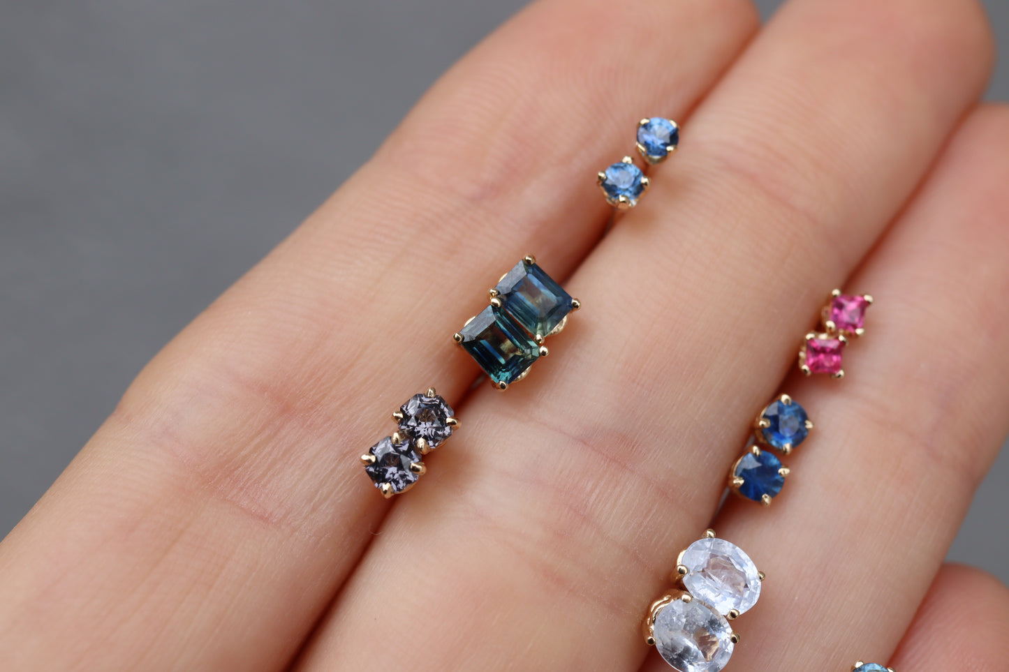 Aretes Luxe Zafiro Verde Azul Fine