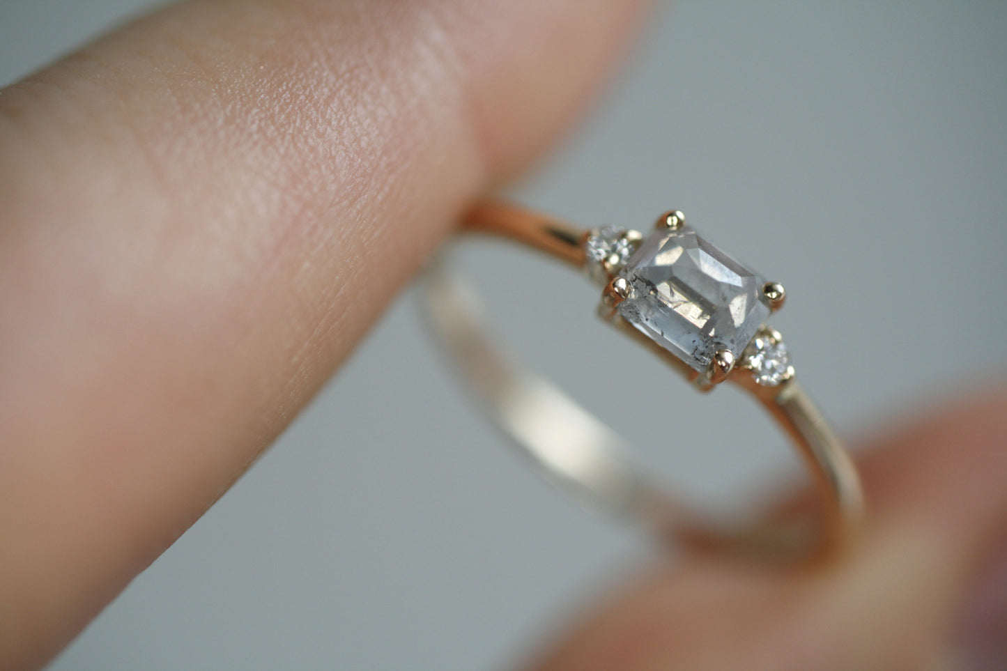 Anillo Karem Diamante Sal Pimienta Bridal
