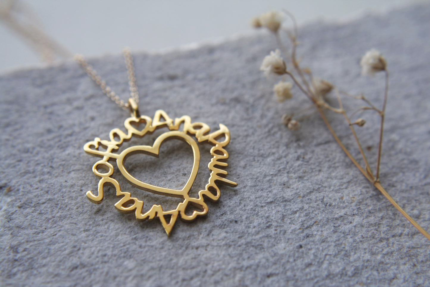 Collar Corazón con Nombres Personalizados