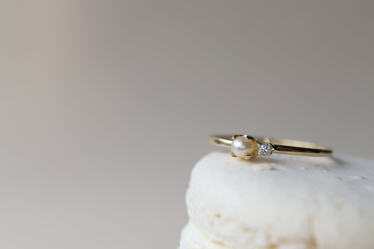 Anillo Layla Perla y Diamante