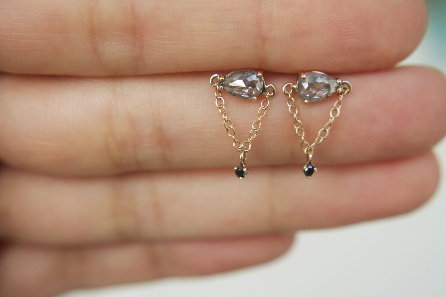 Aretes Lucerna Diamantes Sal Pimienta Fine