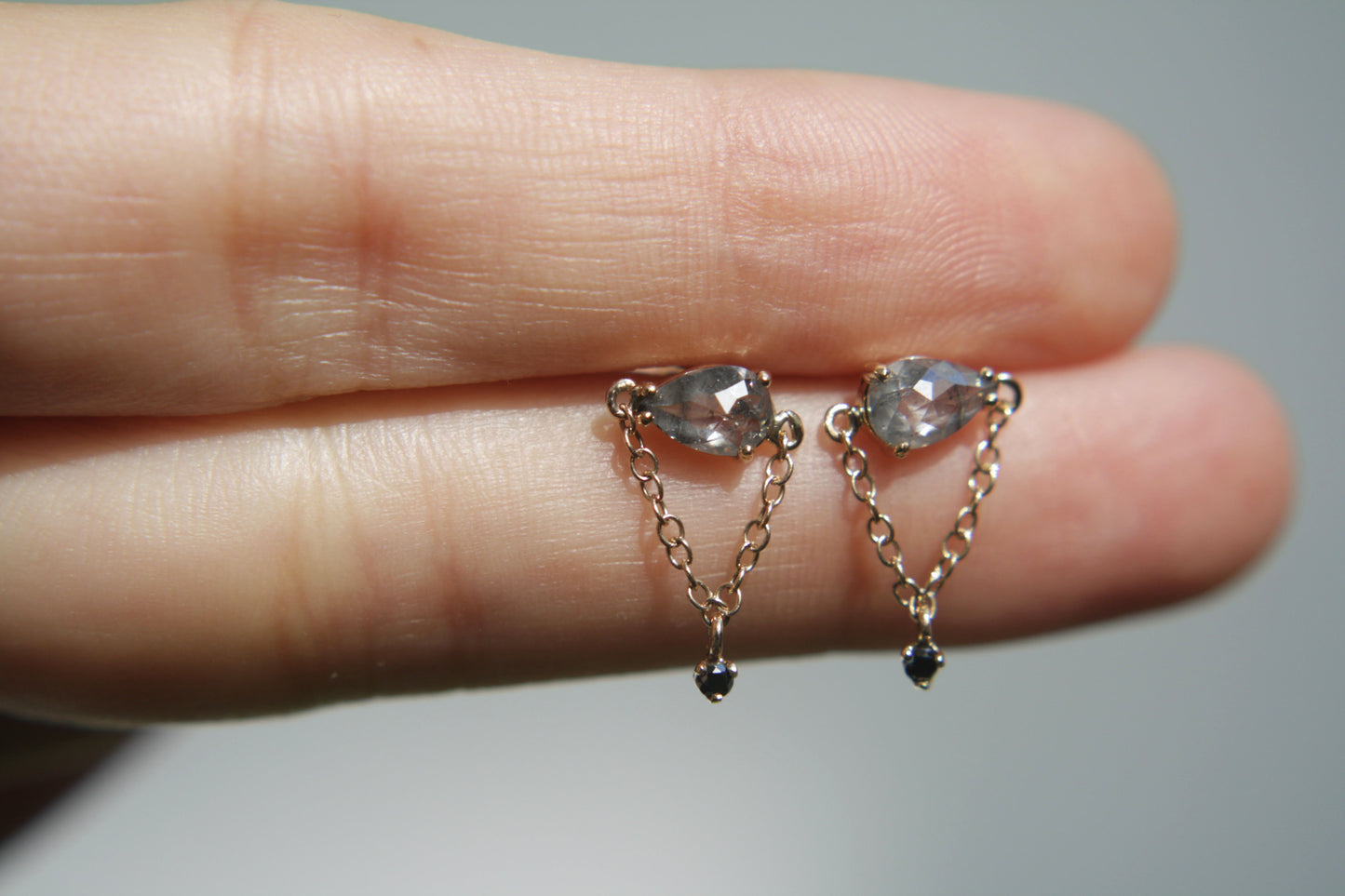 Aretes Lucerna Diamantes Sal Pimienta Fine