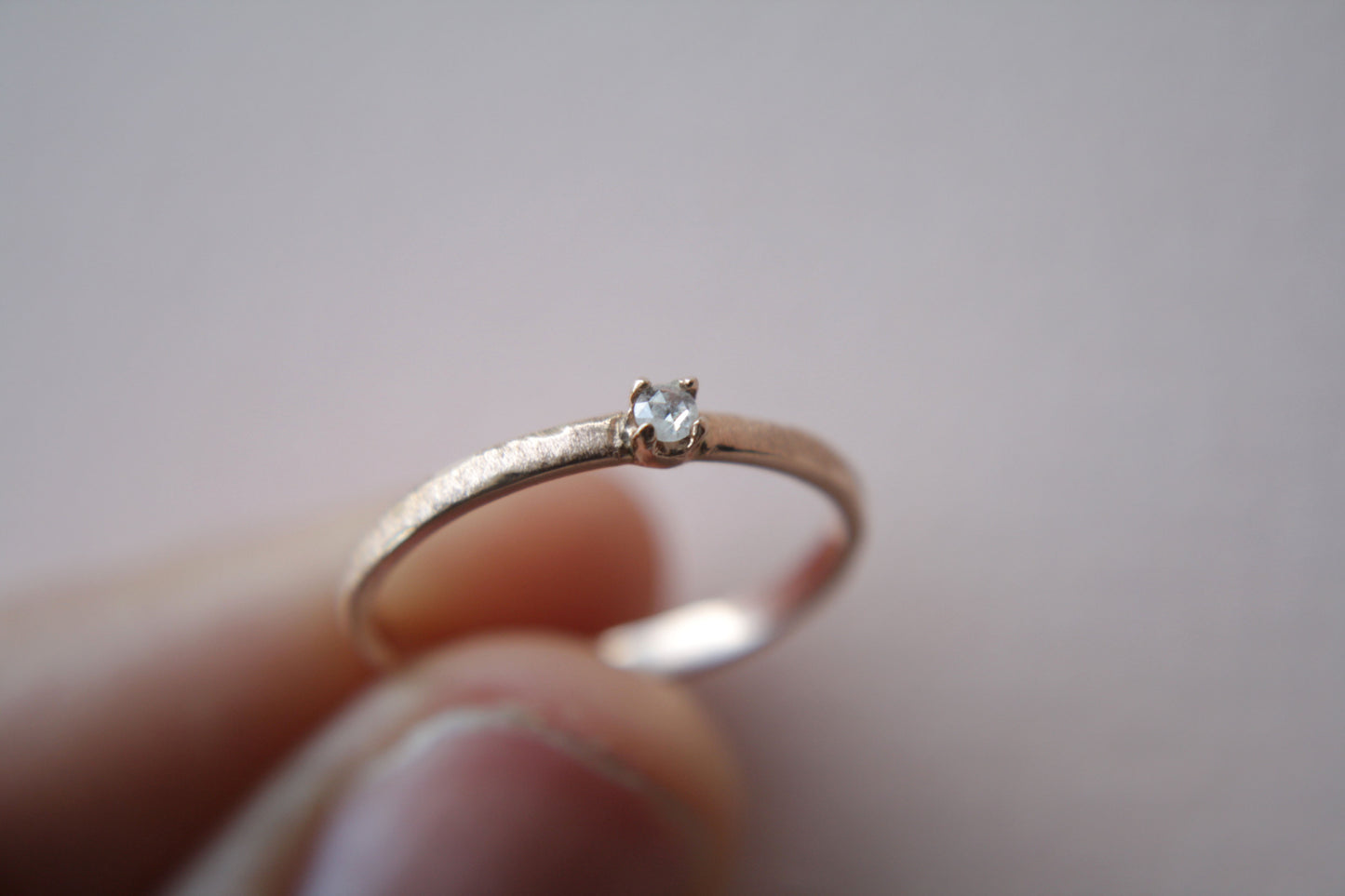 Anillo Luciana Diamante Rosecut en Oro Rosa