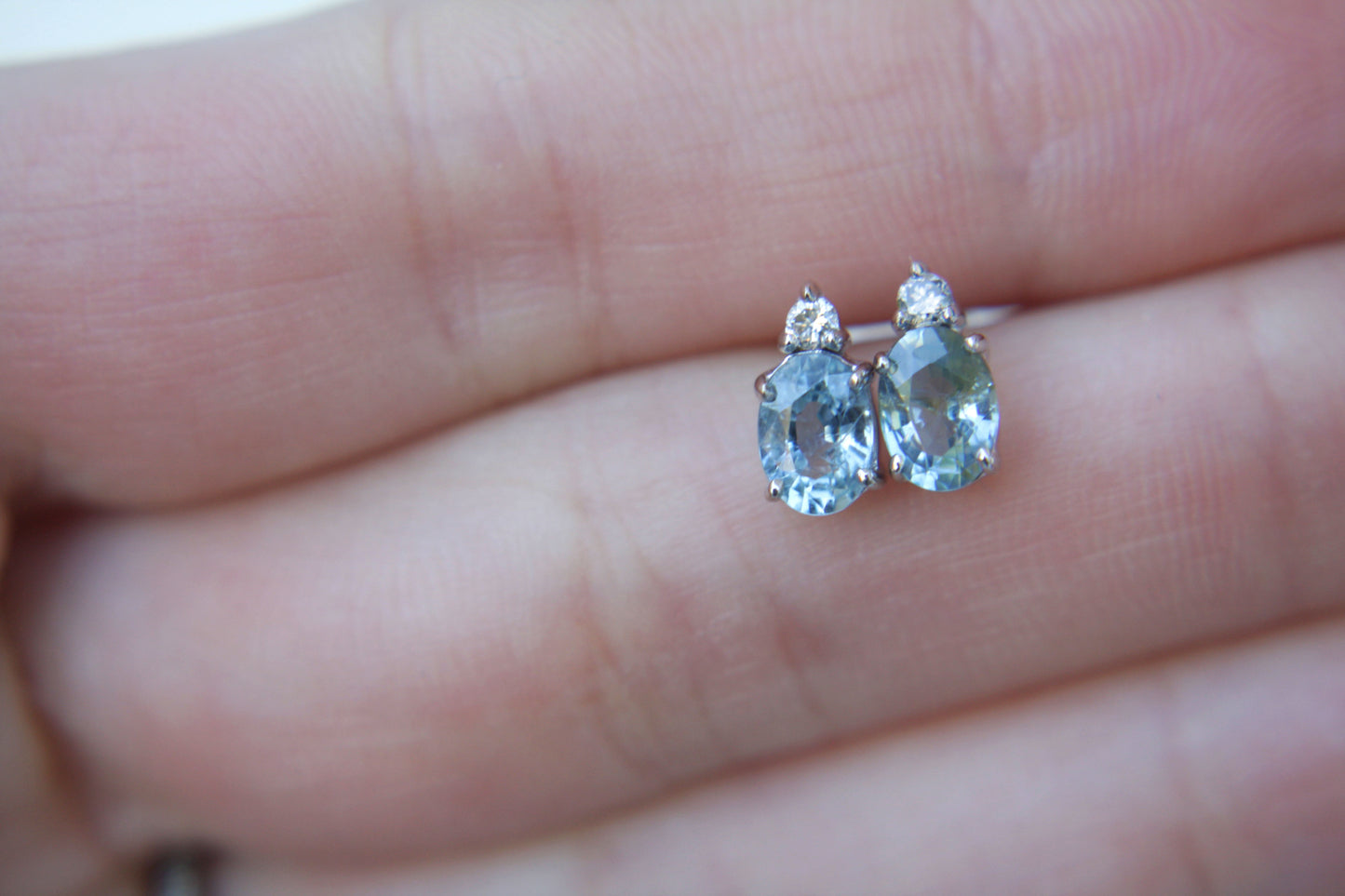 Aretes Luxe Zafiro Azul y Diamante Fine