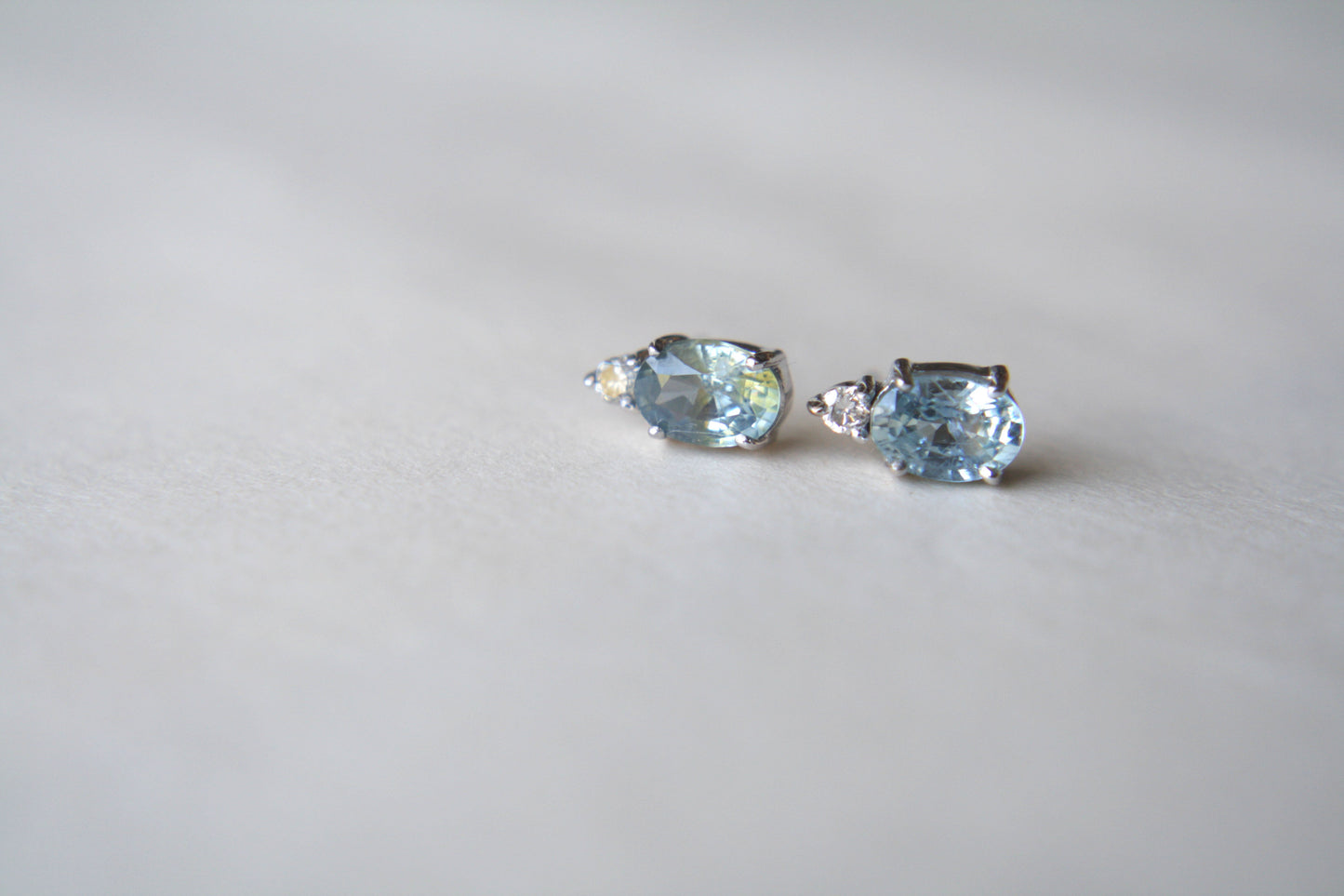 Aretes Luxe Zafiro Azul y Diamante Fine