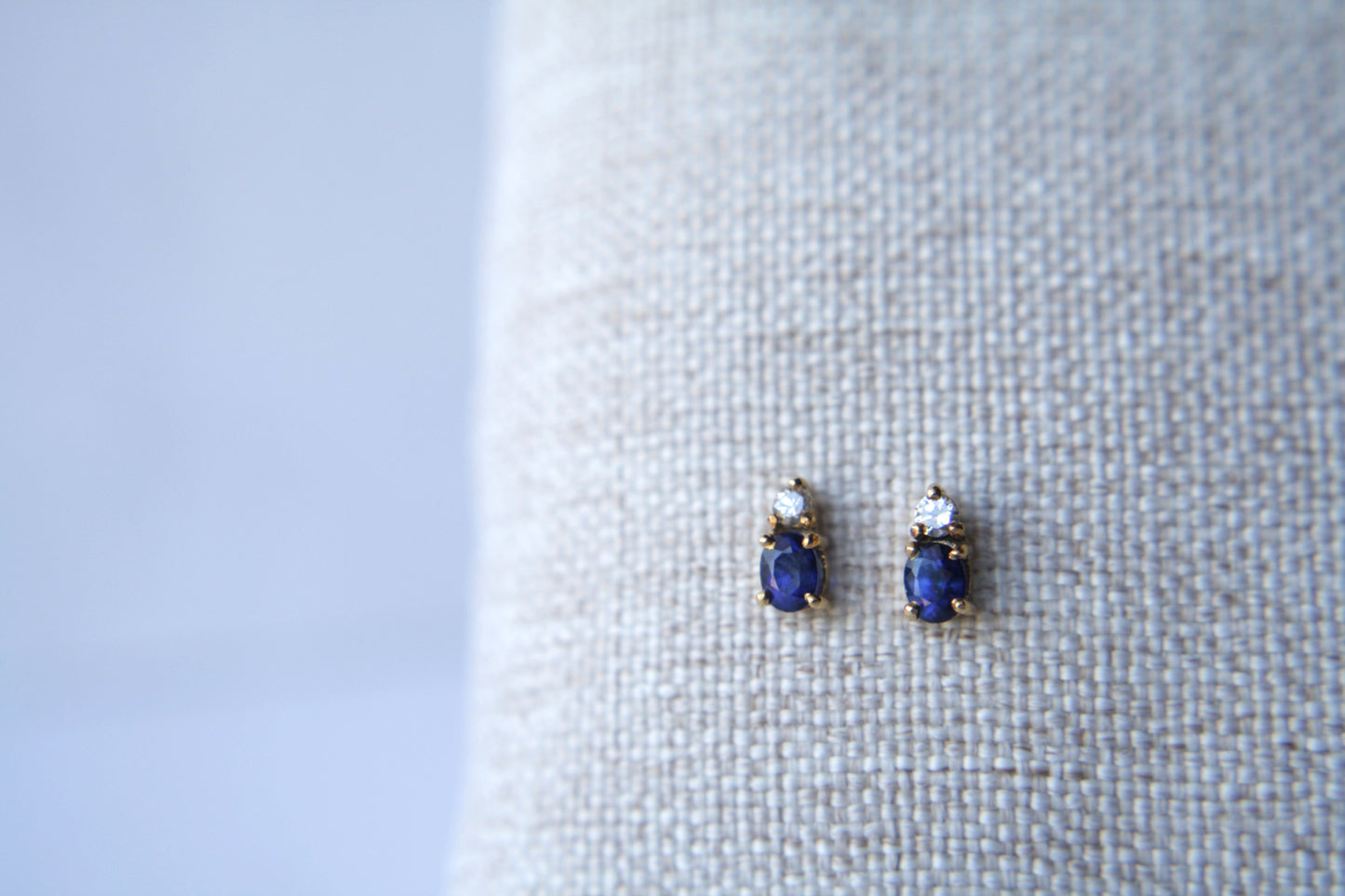 Aretes Luxe Zafiro y Diamante fine