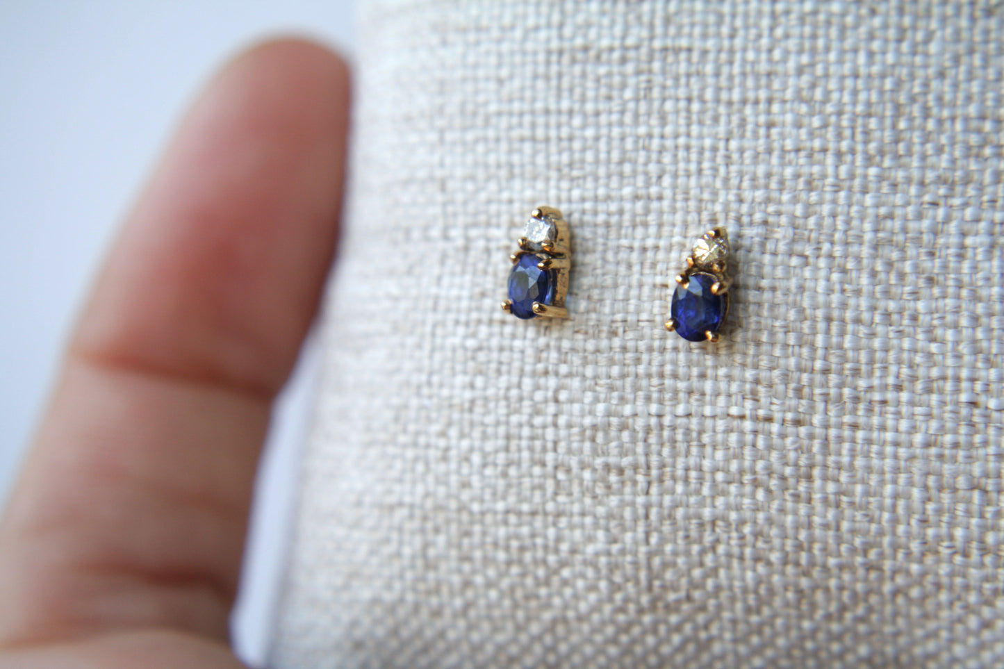 Aretes Luxe Zafiro y Diamante fine