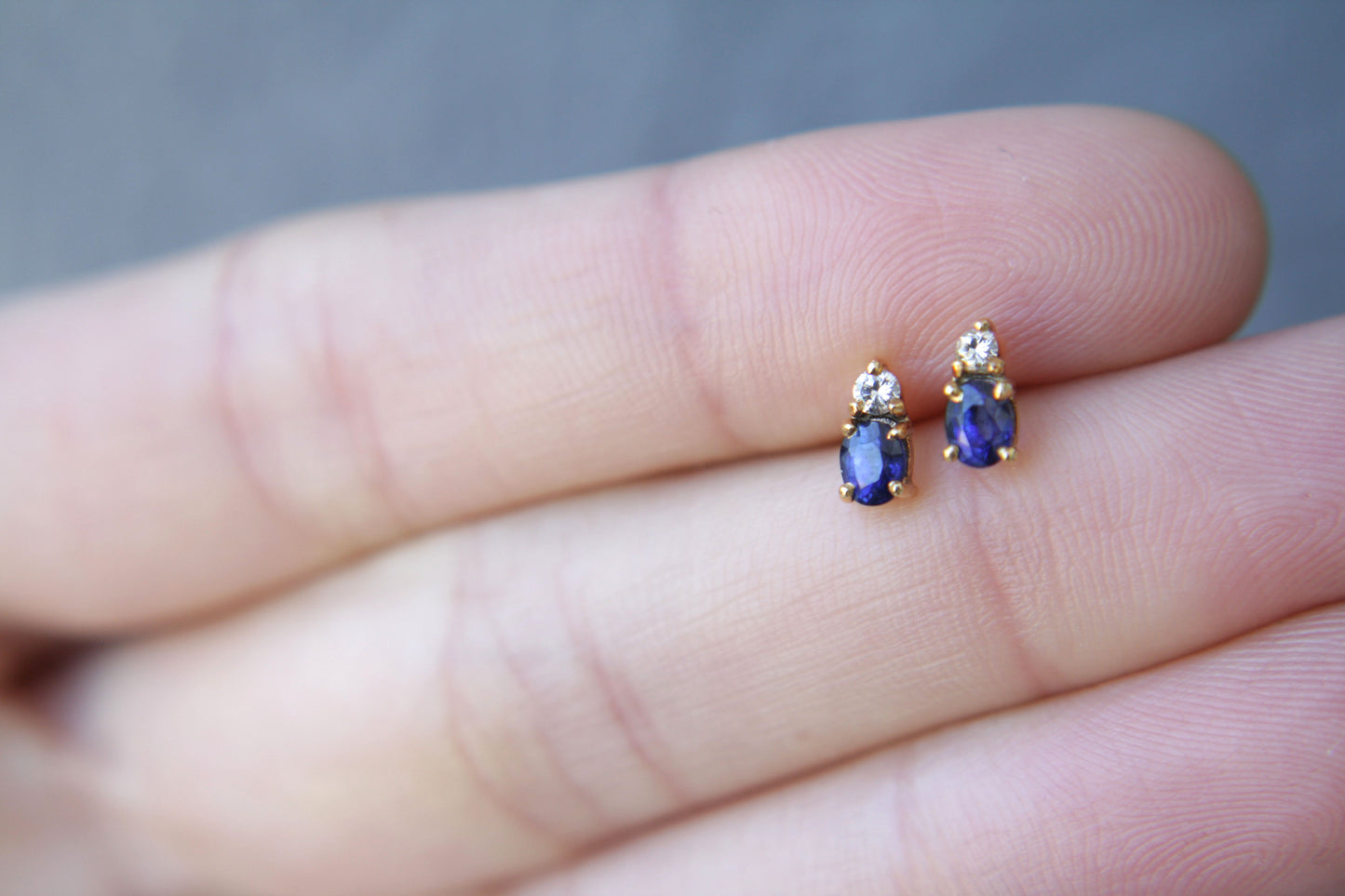 Aretes Luxe Zafiro y Diamante fine