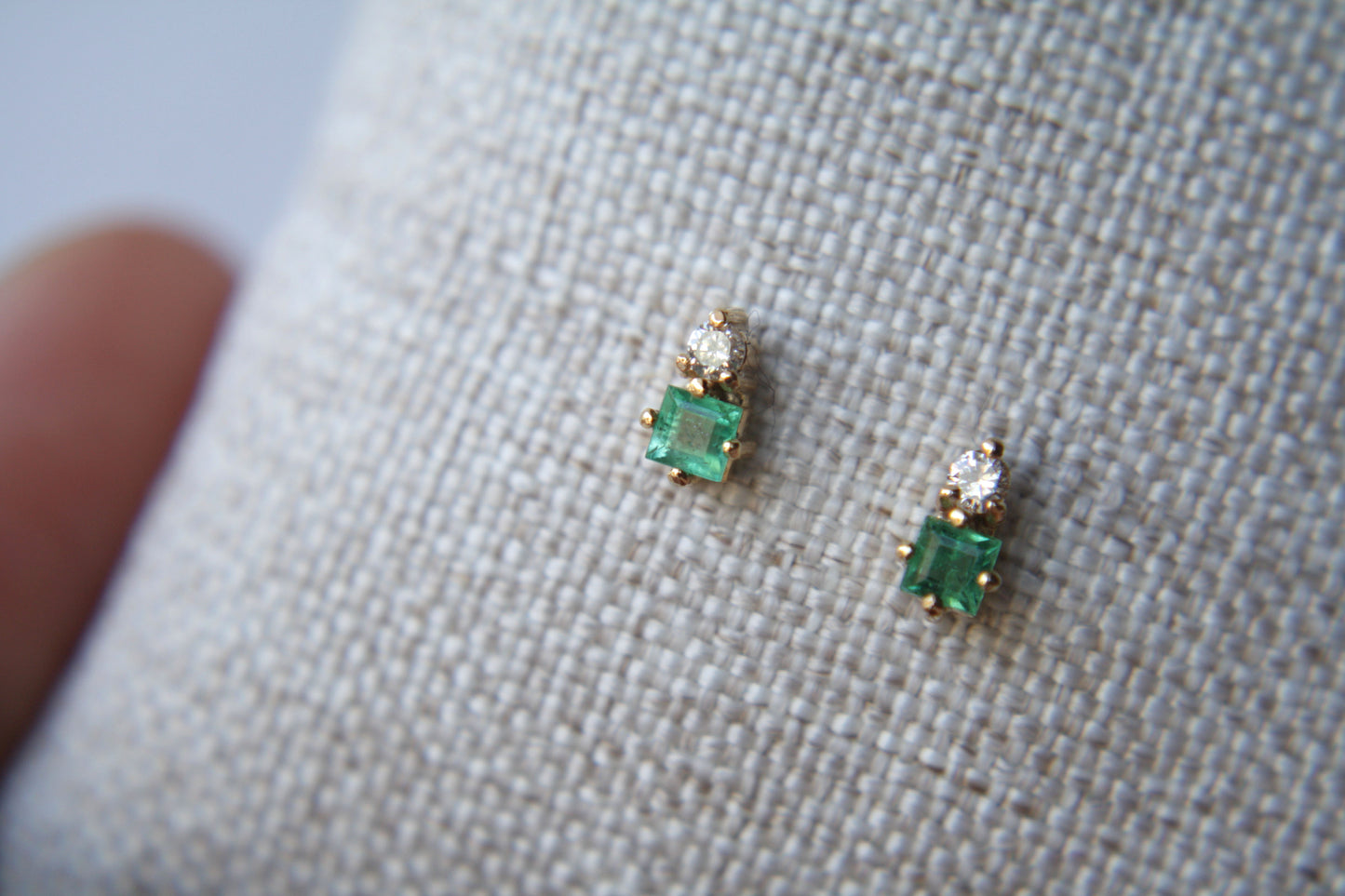 Aretes Luxe Esmeralda y Diamantes fine