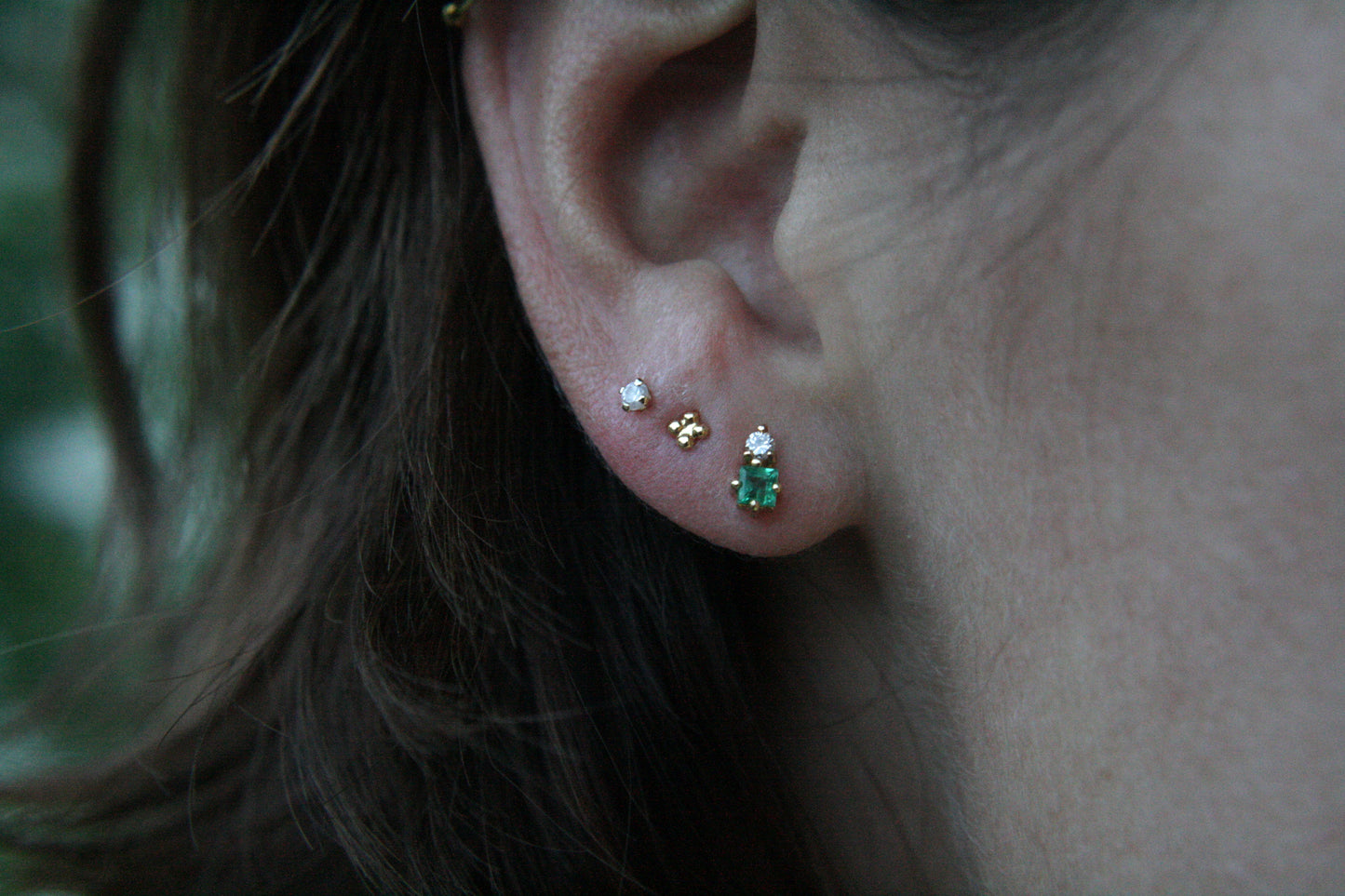 Aretes Luxe Esmeralda y Diamantes fine