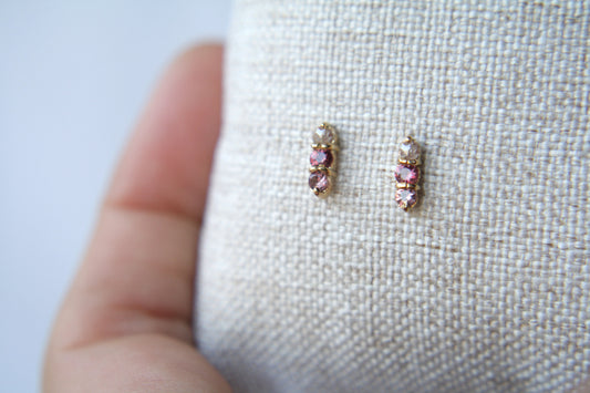 Aretes Luxe Zafiros Rojos y Diamante fine