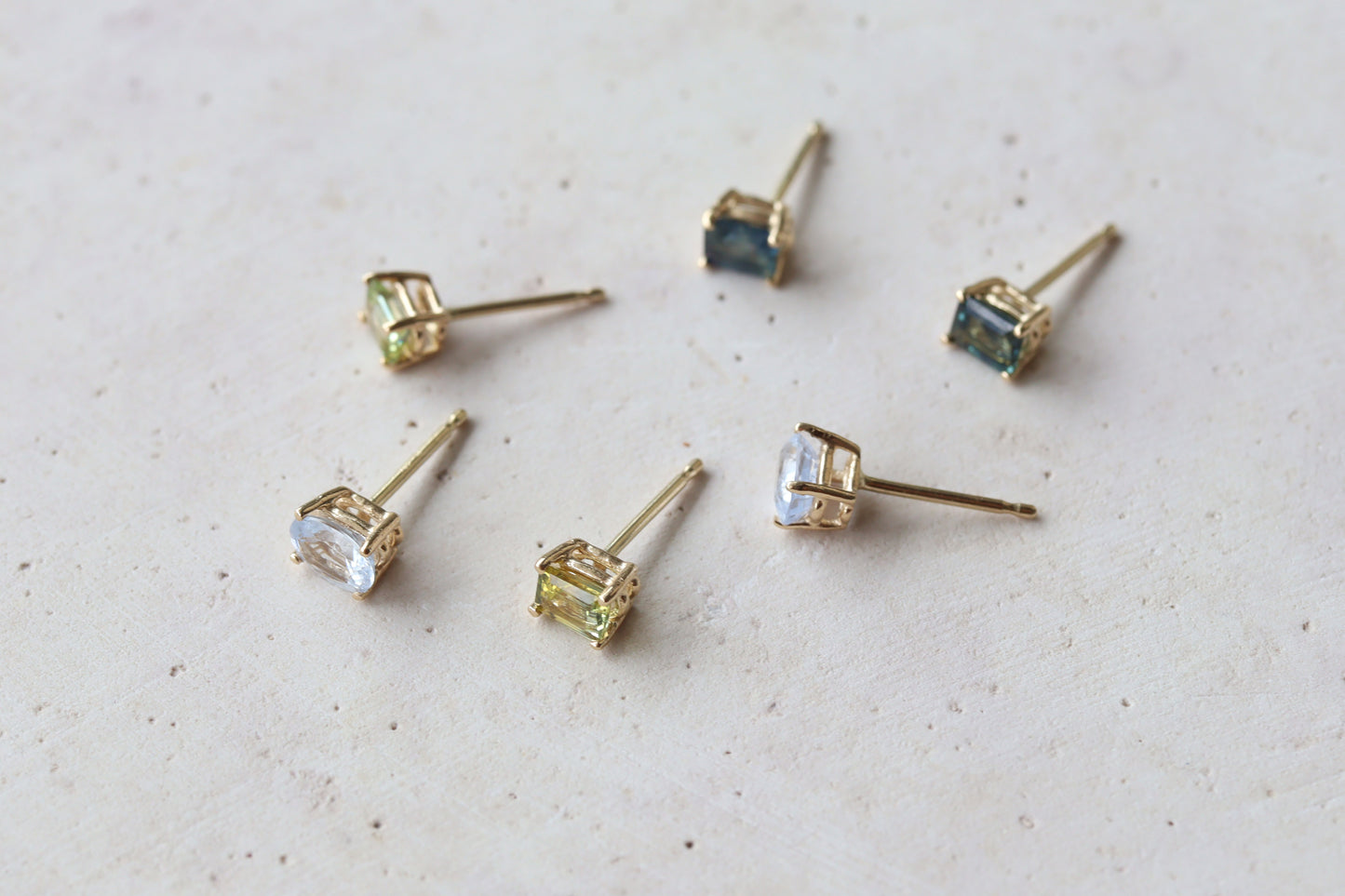 Aretes Luxe Zafiro Verde Azul Fine