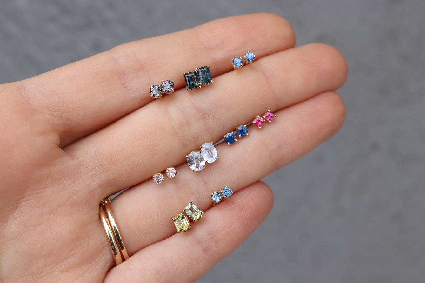 Aretes Luxe Zafiro Verde Azul Fine