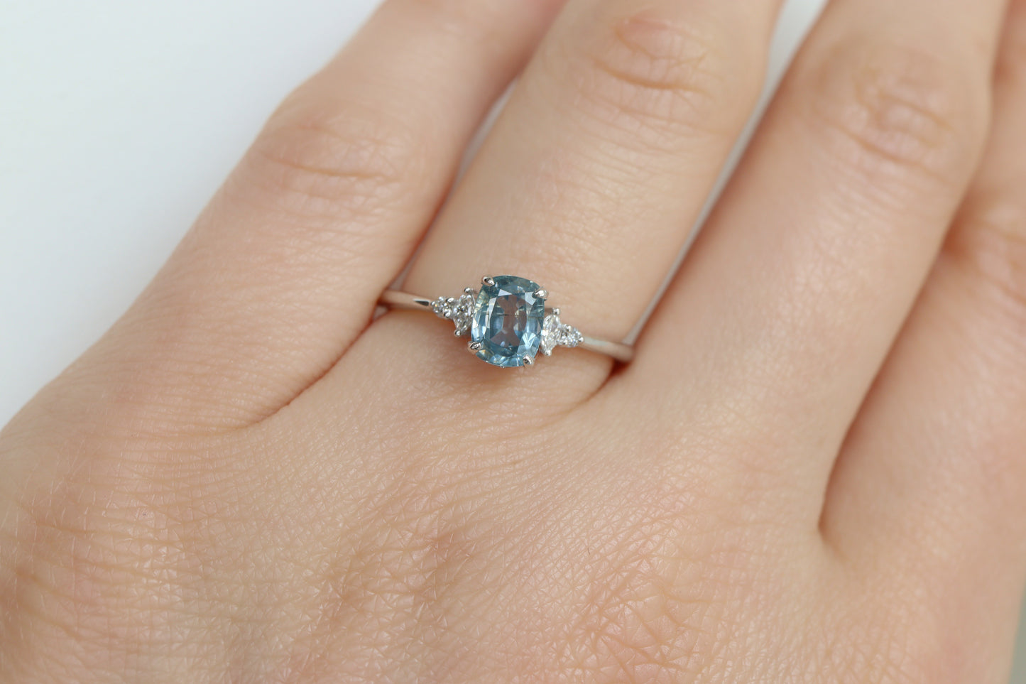 Anillo Matilde Zafiro Baby Blue 1.07cts Bridal