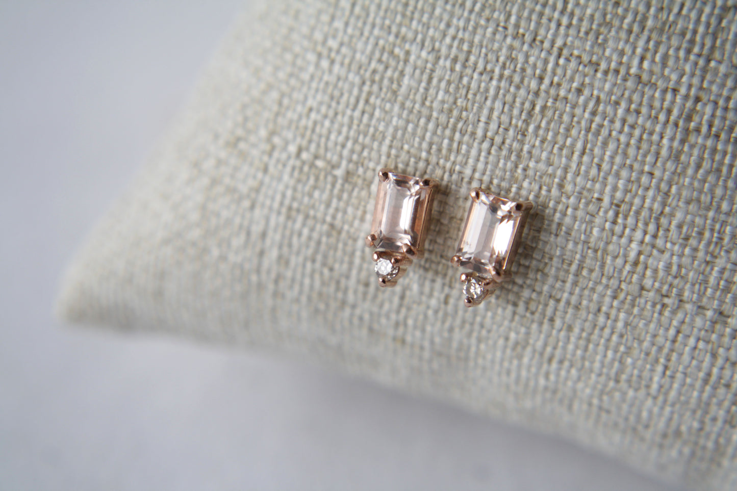 Aretes Luxe Morganita y Diamantes fine