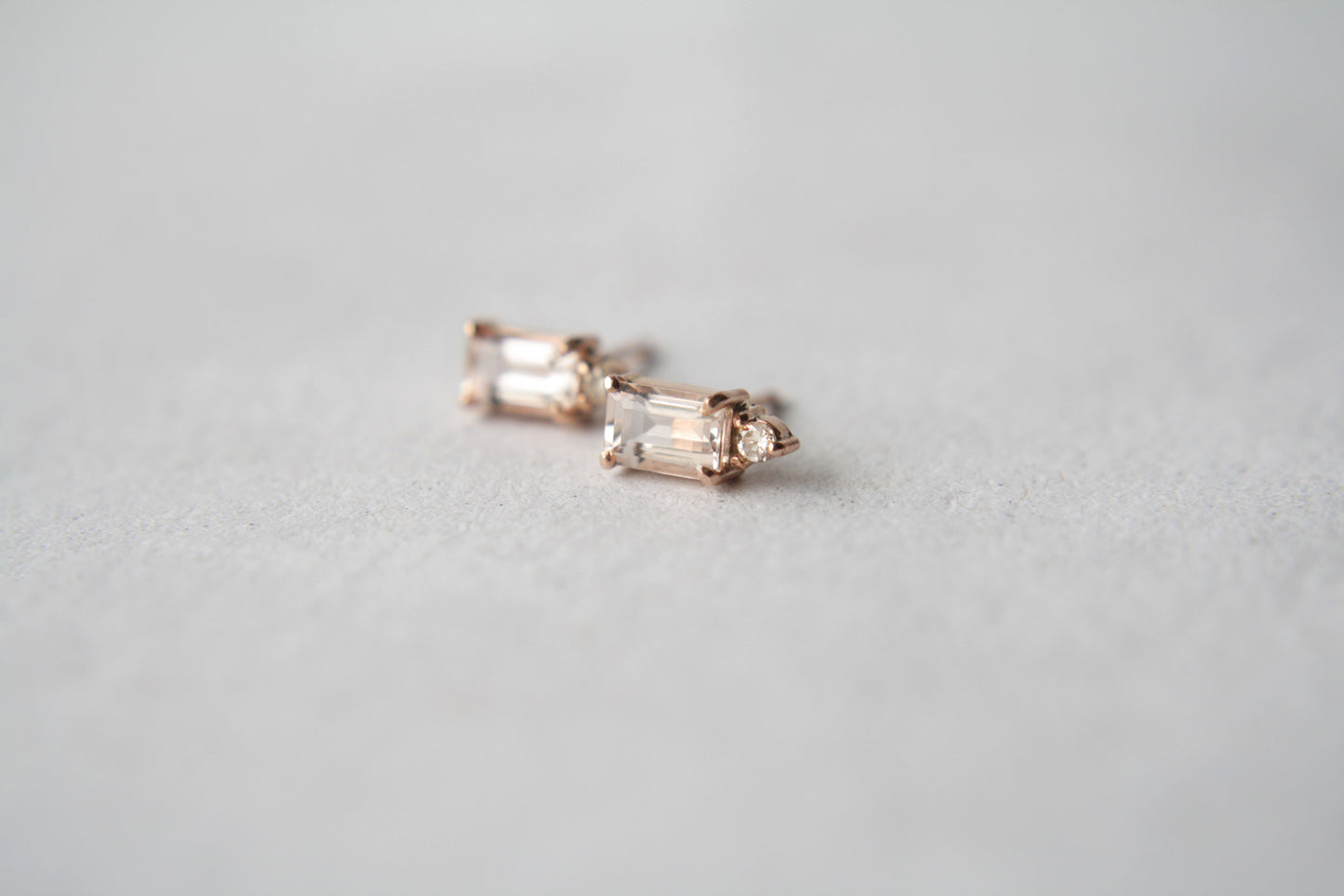 Aretes Luxe Morganita y Diamantes fine