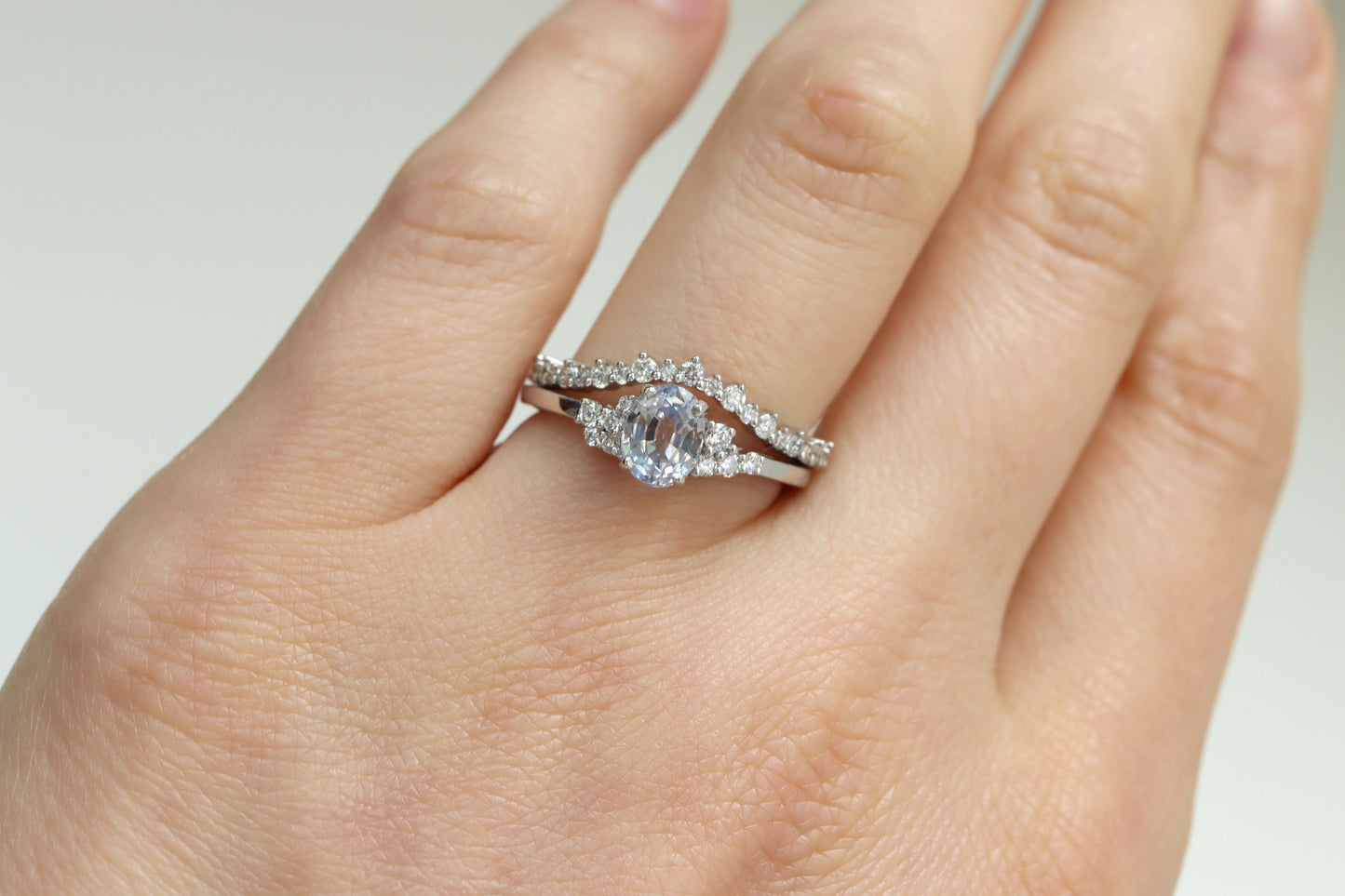 Anillo Nebula Zafiro Platino 1.30cts Bridal