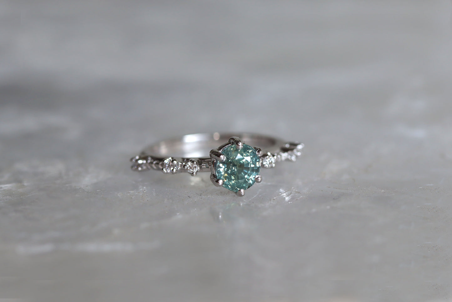 Anillo Paola Zafiro Menta Bridal