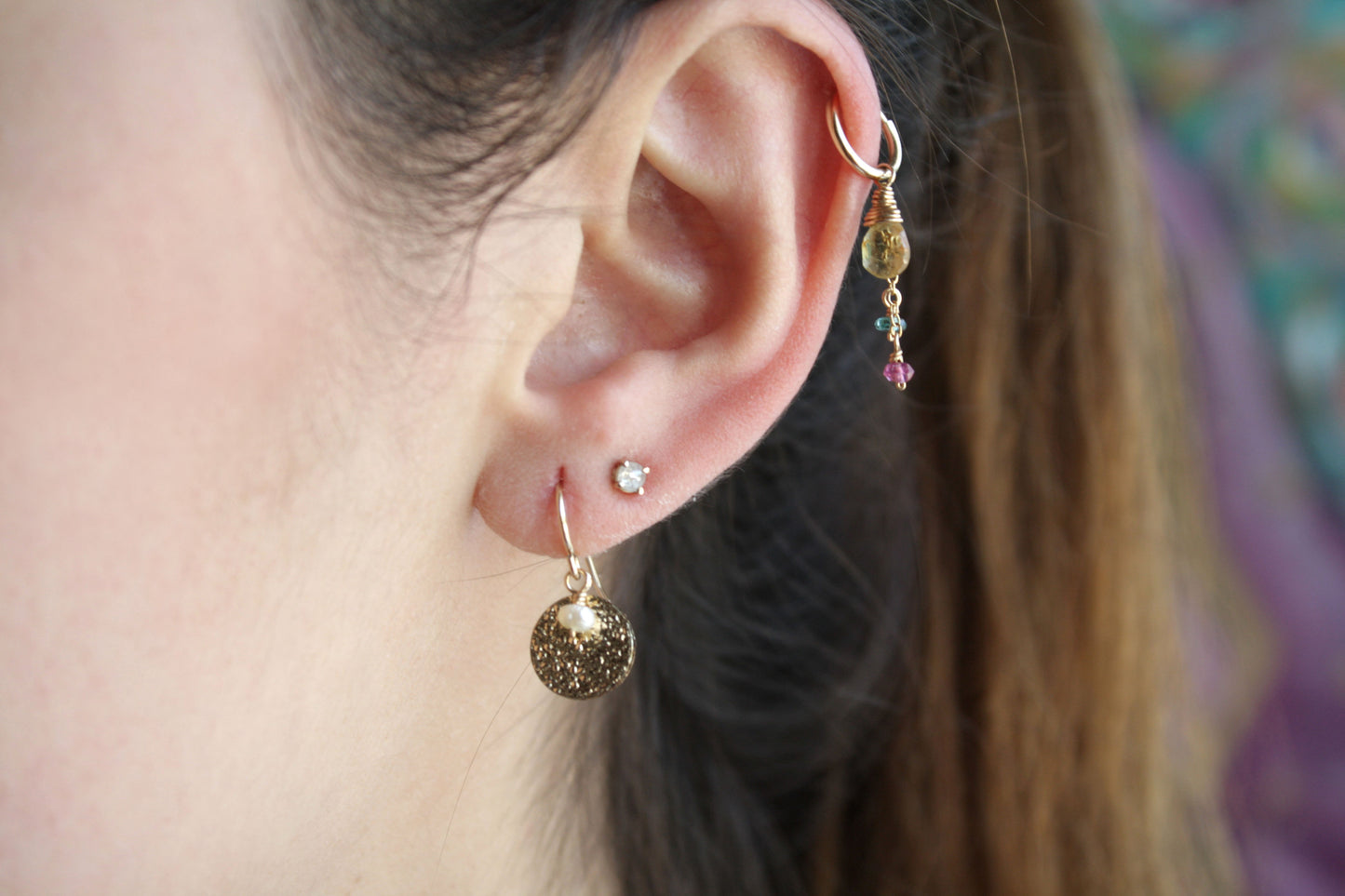 Piercings piedra con cadenita