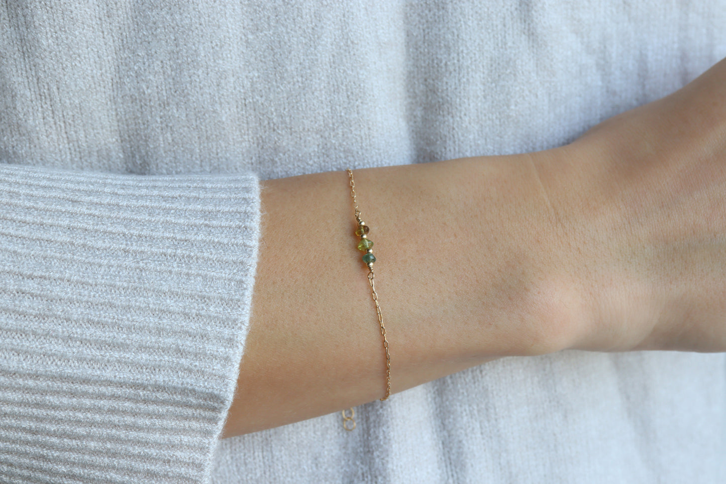 Pulsera Trio Turmalina Verde