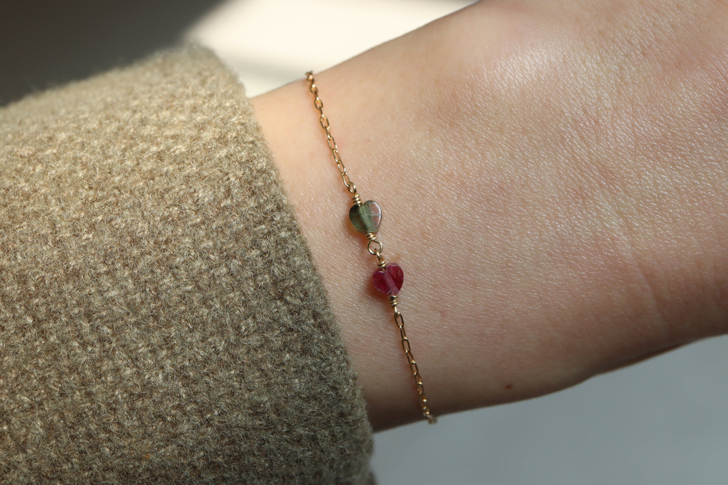 Pulsera Corazon Turmalinas