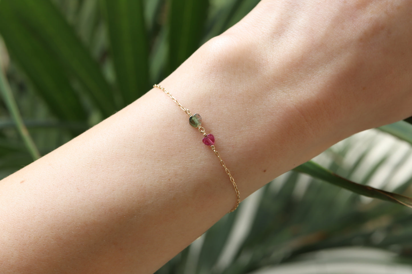 Pulsera Corazon Turmalinas