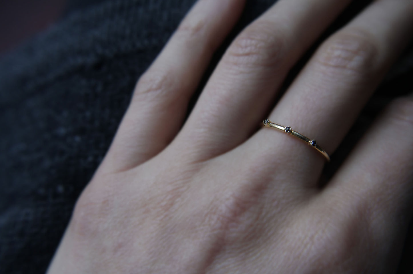 Anillo Rossana con Diamantes Negros