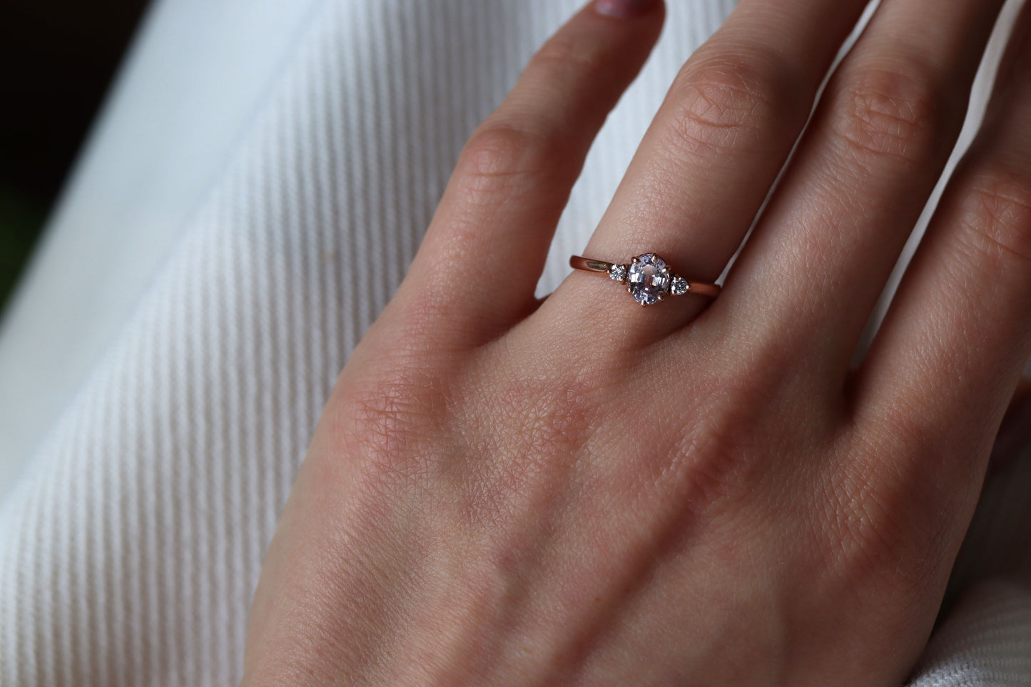 Anillo Suri Zafiro Rosa Pastel