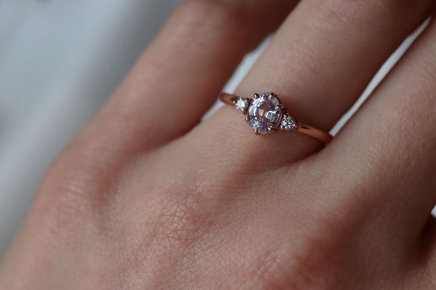 Anillo Suri Zafiro Rosa Pastel