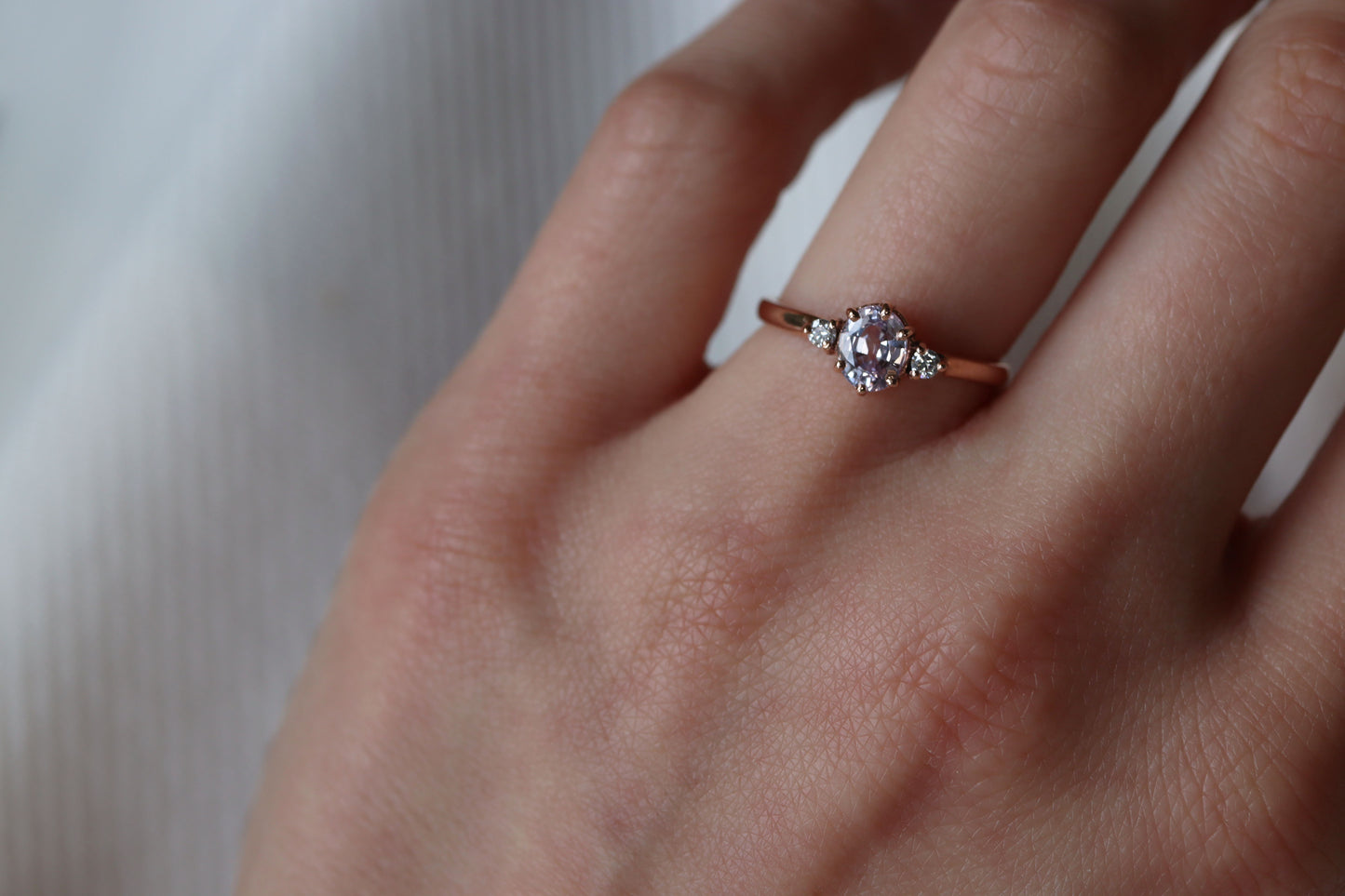 Anillo Suri Zafiro Rosa Pastel