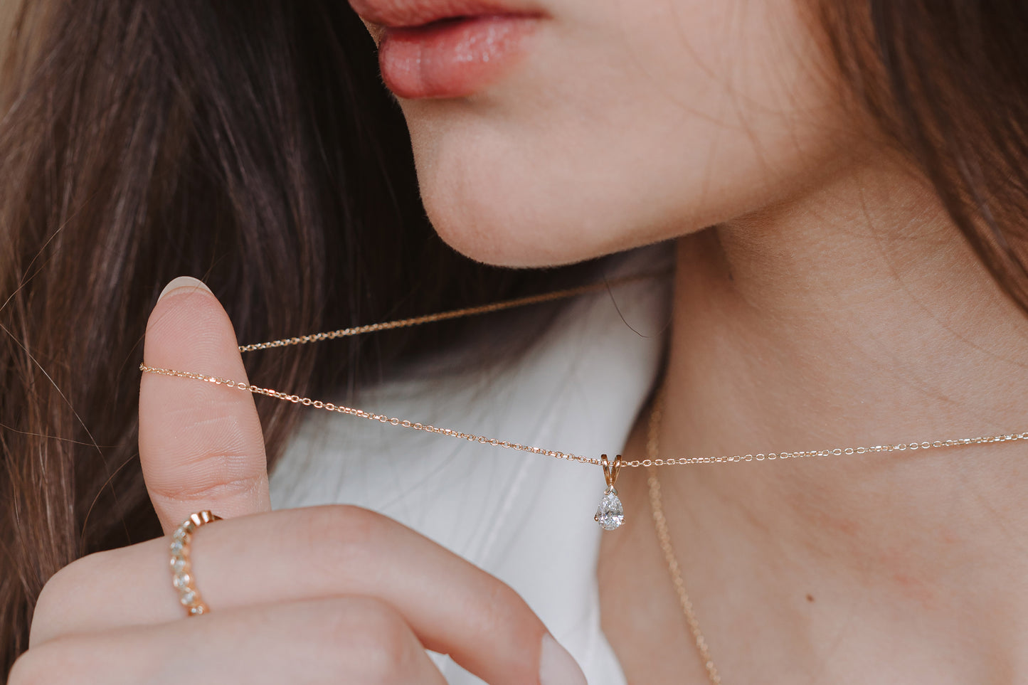 Collar Diamante Pera 0.37cts Petit Lapin Fine