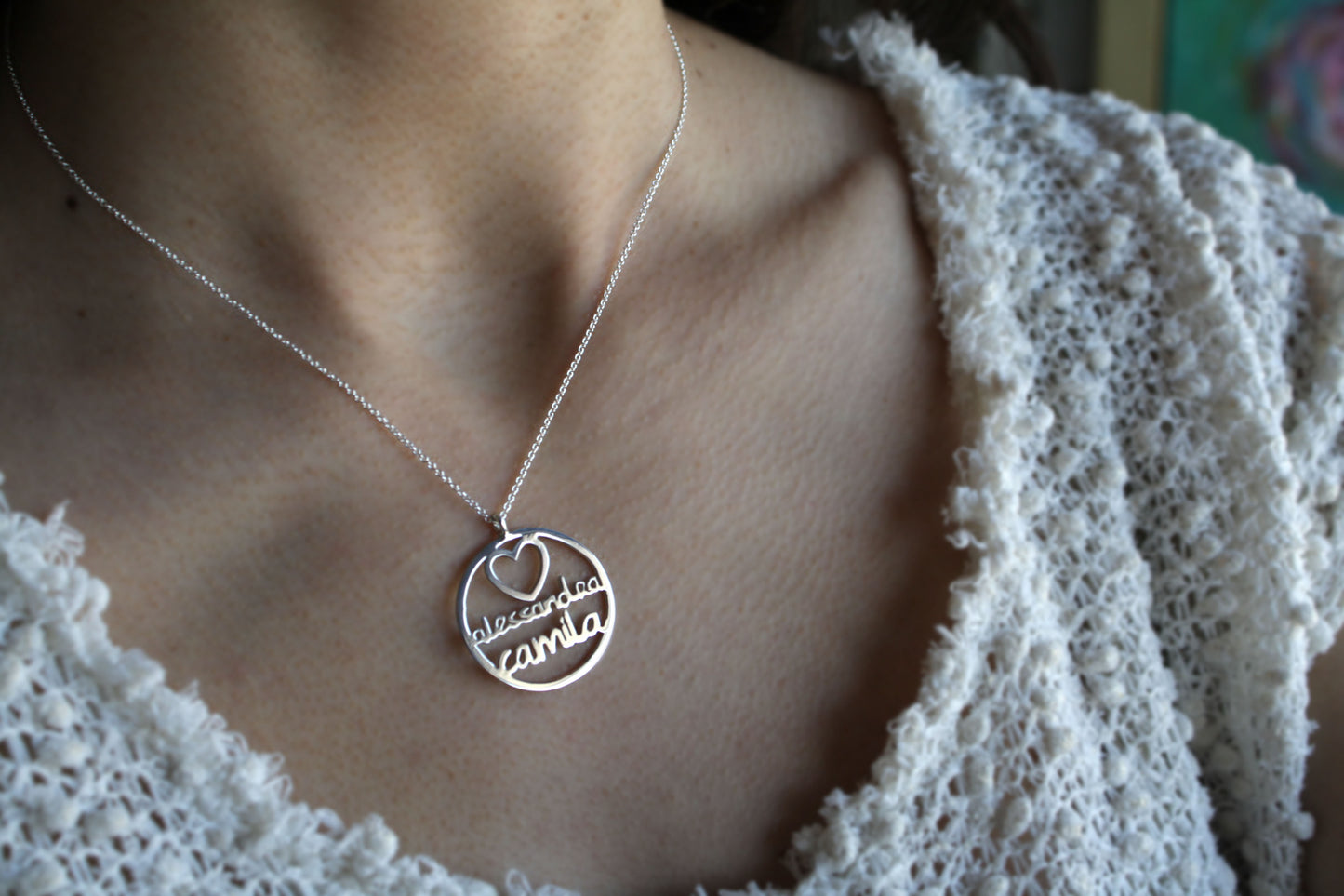 Collar Círculo con Nombres Personalizados