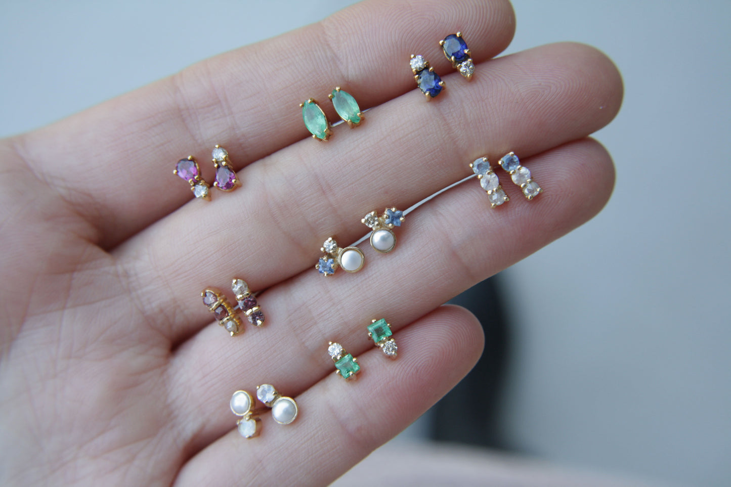 Aretes Luxe Zafiro y Diamante fine