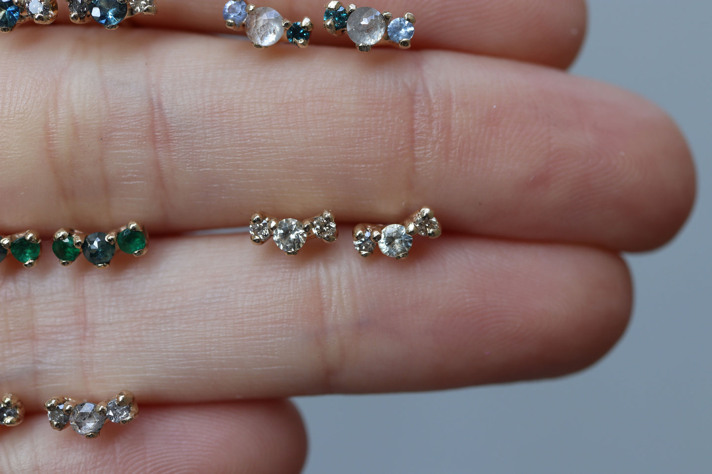 Arya Studs Diamantes Sal Pimienta Fine