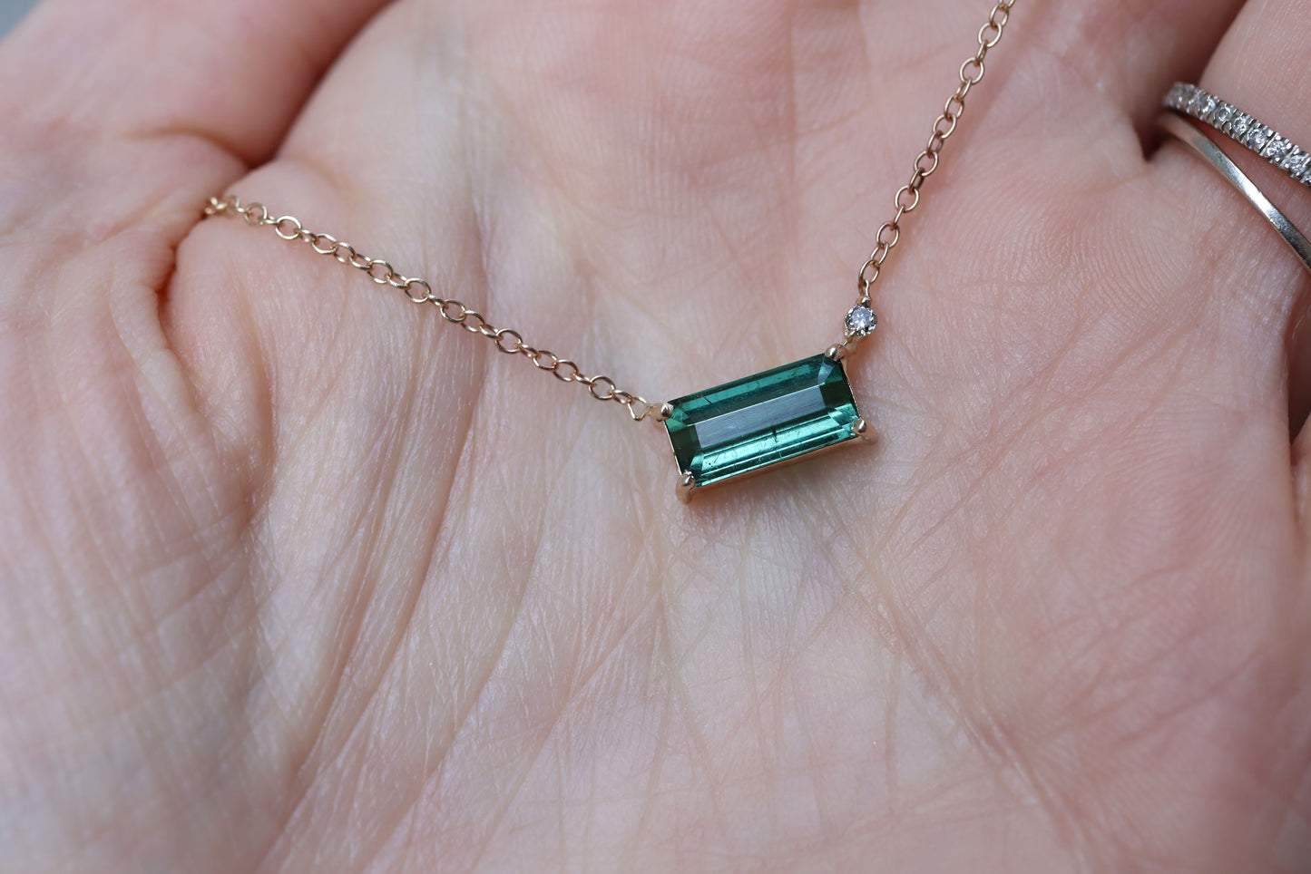 Collar Turmalina Indicolite y Diamante Fine