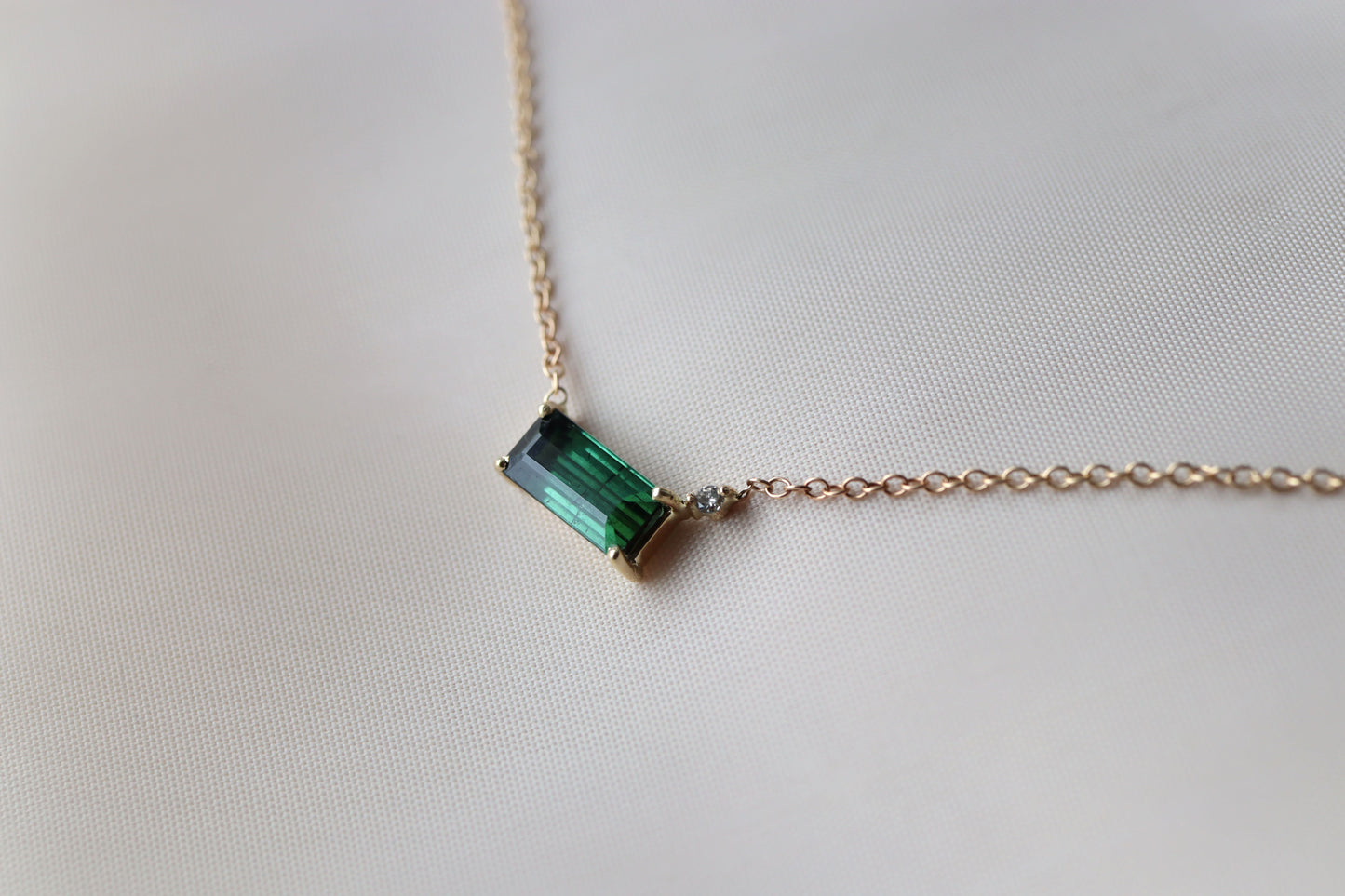 Collar Turmalina Indicolite y Diamante Fine